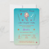 Mermaid Kisses en Starfish Wishes | Uitnodiging (Voorkant)