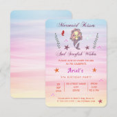 Mermaid Kisses en Starfish Wishes | Uitnodiging (Voorkant / Achterkant)