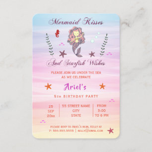 Mermaid Kisses en Starfish Wishes   Uitnodiging