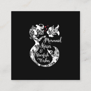 Mermaid Kisses Starfish wil Mandala Mermai Swim Vierkante Visitekaartje