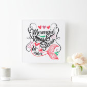Mermaid Kisses Starfish Wish Vierkante Klok (Huis)