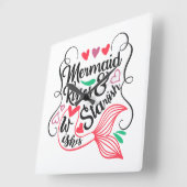 Mermaid Kisses Starfish Wish Vierkante Klok (Hoek)