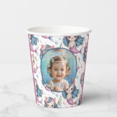Mermaid Kitten Birthday Photo Papieren Bekers (Achterkant)