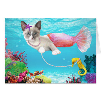 Mermaid Kitten Wenskaart