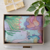 Mermaid kletst met haar zee-paardenpapier tissuepapier (Geschenk)