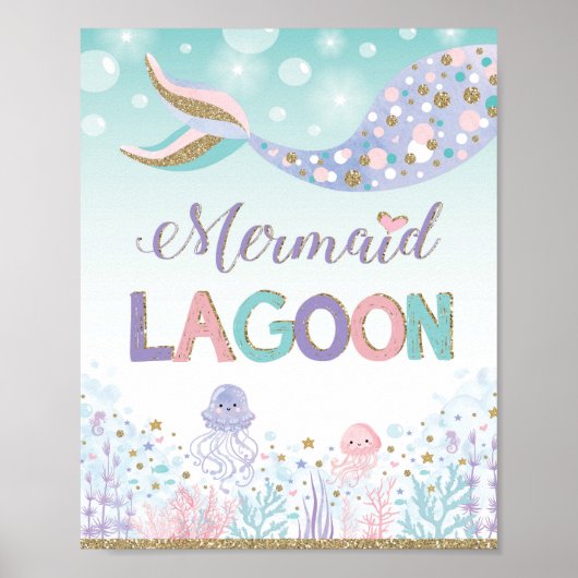 Mermaid Lagoon Bord Onderwater Zee Strand Oceaan Poster (Voorkant)