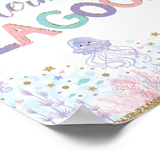 Mermaid Lagoon Sign Underwater Zee Beach Ocean Poster (Hoek)