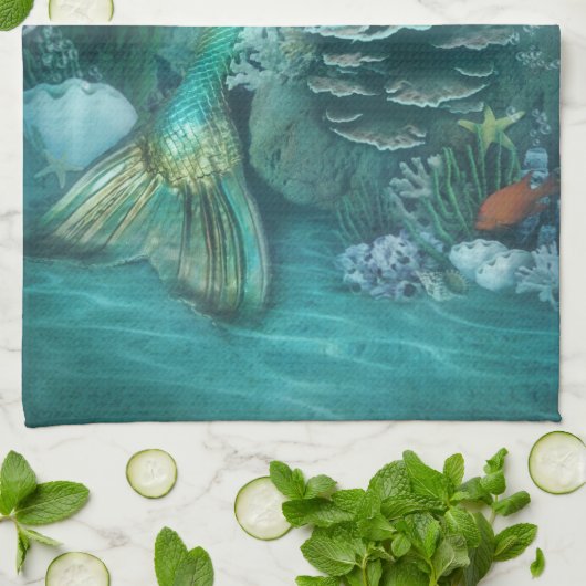 Mermaid Lagoon Theedoek (Gevouwen)