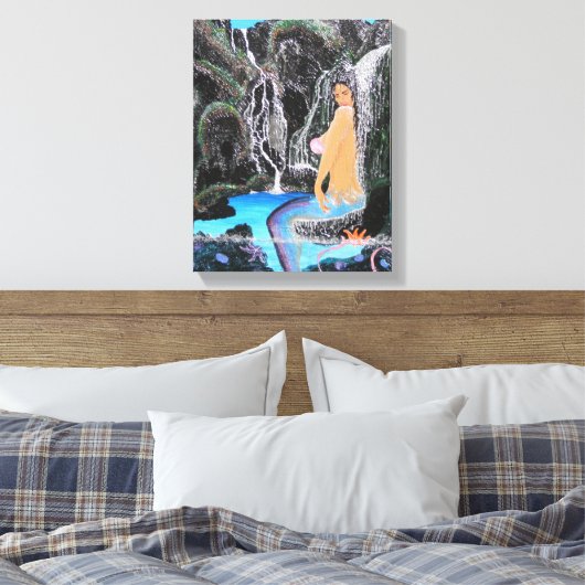 Mermaid lagune canvas afdruk (Insitu (Slaapkamer))