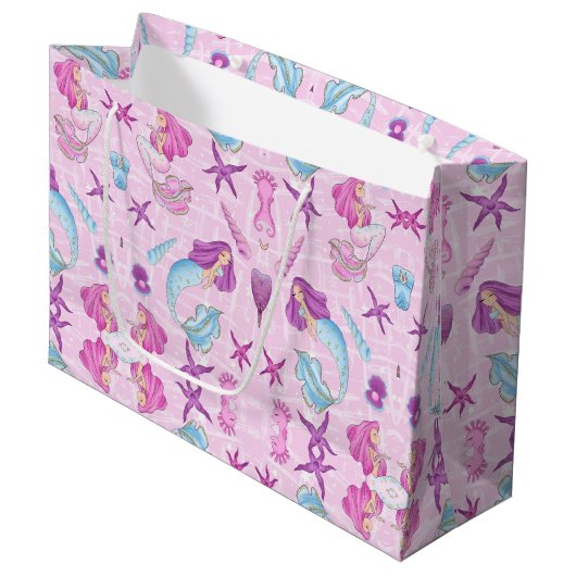 Mermaid Large Gift Bag Groot Cadeauzakje (Voorkant Gekanteld)