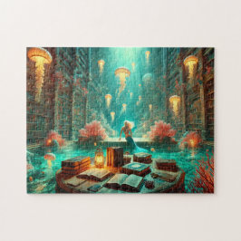 Mermaid Library Underwater Bookshelves Fantasy Legpuzzel