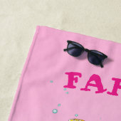 Mermaid Lief Roze Zeester Donker Haar Persoonlijk  Strandlaken (In situ)