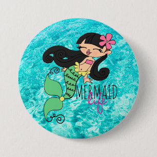Mermaid Life BH 3-inch Ronde Button