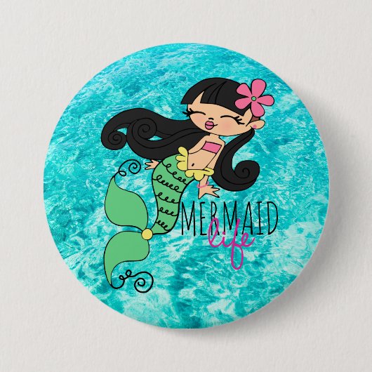 Mermaid Life BH 3-inch Ronde Button (Voorkant)