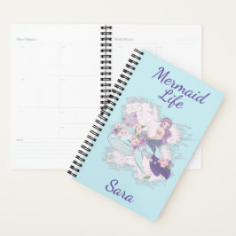 Mermaid Life gepersonaliseerde Paarse typografie Planner