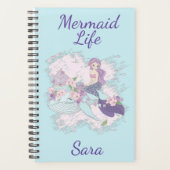 Mermaid Life gepersonaliseerde Paarse typografie Planner (Voorkant)