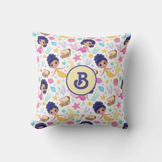 Mermaid Life Monogrammed Sierkussen (Voorkant)