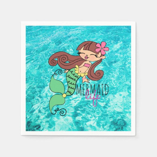 Mermaid Life Paper Napkins Servetten (Voorkant)