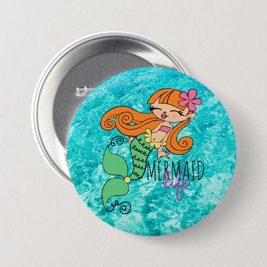 Mermaid Life RH 3-inch Ronde Button (Voorkant /achterkant)