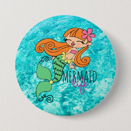 Mermaid Life RH 3-inch Ronde Button (Voorkant)
