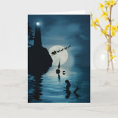 Mermaid Lighthouse Dolphin Sailboat Holiday Kaart (Gele Bloem)