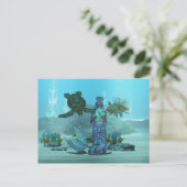 Mermaid Lionfish Turtle Underwater Post Card Briefkaart (Staand voorkant)