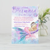 Mermaid Long Distance Baby shower per post Kaart (Staand voorkant)