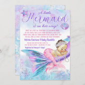 Mermaid Long Distance Baby shower per post Kaart (Voorkant / Achterkant)
