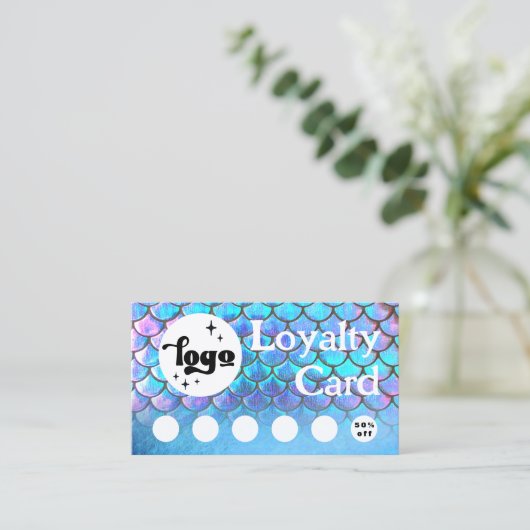 mermaid loyalty - kaart visitekaartje (Staand voorkant)