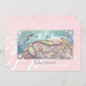 Mermaid Lullaby Baby Shower Uitnodigingen (Voorkant / Achterkant)