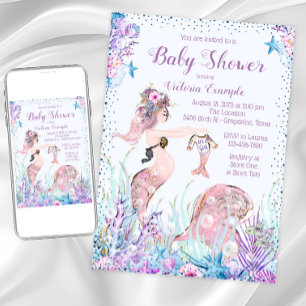 Mermaid Ma Baby Shower-uitvindingen Kaart