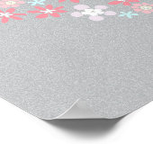 Mermaid Ma en Baby Girl Blonde mermaid Floral Poster (Hoek)