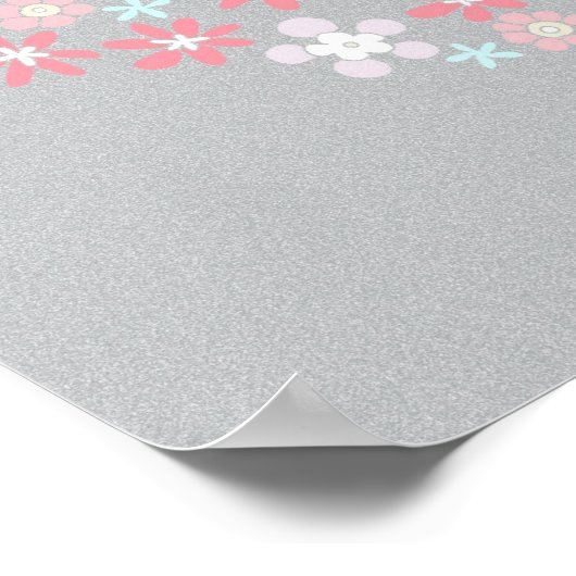 Mermaid Ma en Baby Girl Blonde mermaid Floral Poster (Hoek)