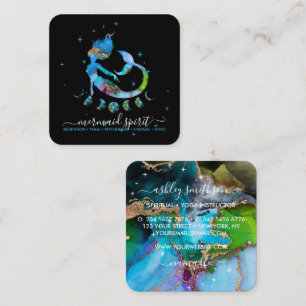 Mermaid maan spirituele tarot lezing zodiak sterre vierkante visitekaartje