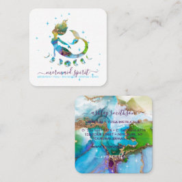 Mermaid maan spirituele tarotlezing vierkante visitekaartje