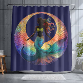 Mermaid Maangodin Silhouet | Diepe Zee Kust Douchegordijn