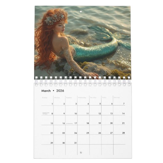 Mermaid Magic Calendar 2026 Kalender (Mar 2026)