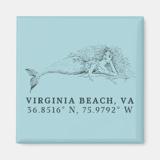 Mermaid Magnet - Coördinaten van Virginia Beach, V