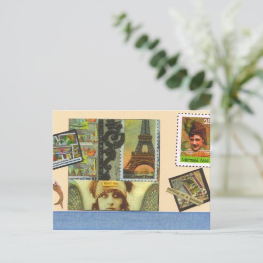 Mermaid Mail Briefkaart (Staand voorkant)