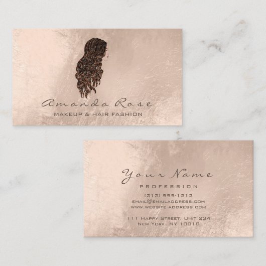 Mermaid Makeup Lashes Hairdresser Ivory Roos Visitekaartje (Voorkant / Achterkant)