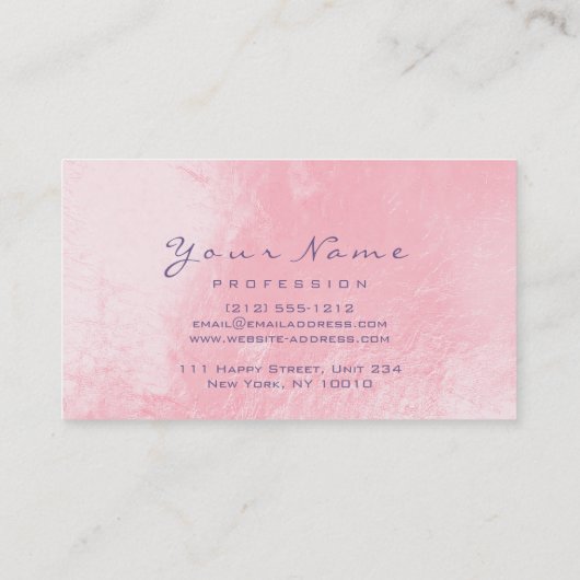 Mermaid Makeup Lashes Hairdresser Pink Paars Visitekaartje (Achterkant)