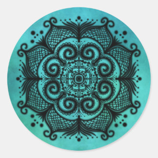 Mermaid Mandala Ronde Sticker