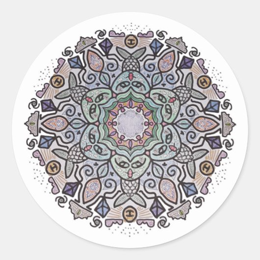 Mermaid Mandala Sticker (Voorkant)