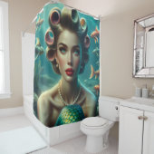 Mermaid Marina: De elegantie van een zeemeermin ui Douchegordijn (In situ)