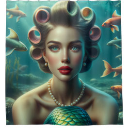 Mermaid Marina: De elegantie van een zeemeermin ui Douchegordijn