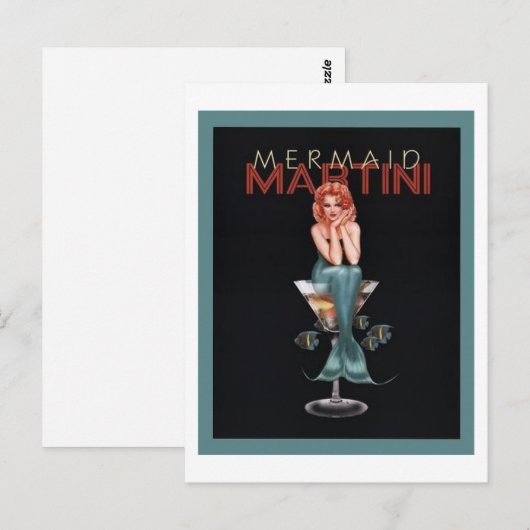 Mermaid Martini Briefkaart (Voorkant / Achterkant)