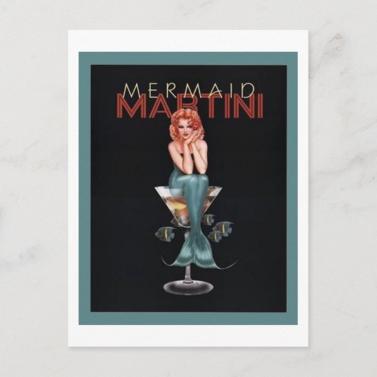 Mermaid Martini Briefkaart (Voorkant)