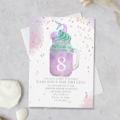 Mermaid Mason Jar Milkshake Girls Birthday Age Inv Kaart