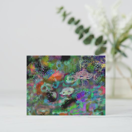 mermaid masquerade briefkaart (Staand voorkant)