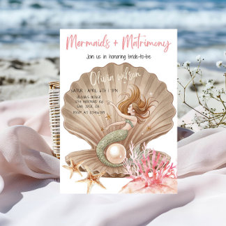 Mermaid & Matrimony Bruiloftsfeest Kaart